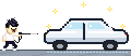 ピカピカになった車の横でDETAILERが立っている